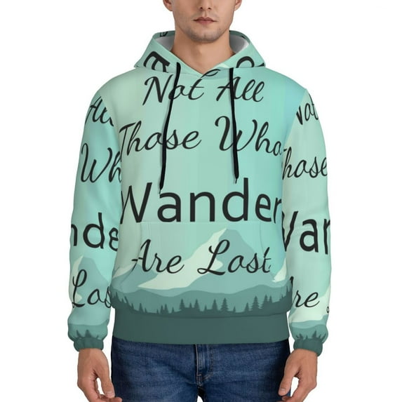 Bingfone Not All Those Who Wander Are Lost1 Men'S Drawstring Hoodie Long Sleeve Pocket Sweatshirts-X-Large