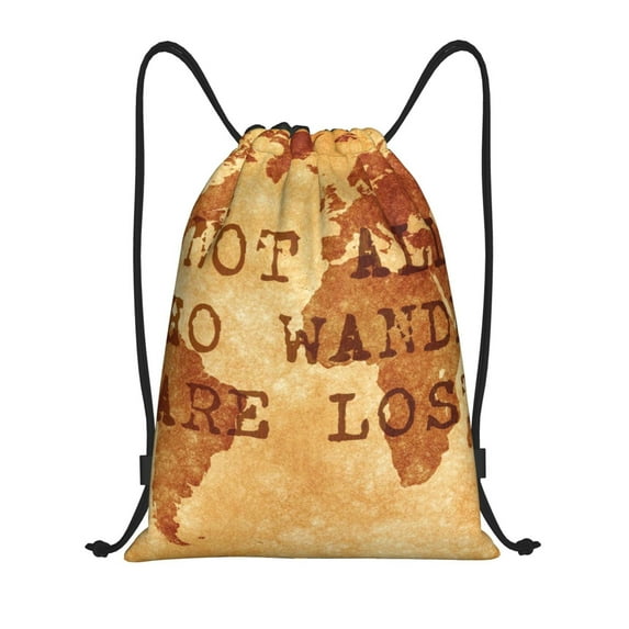 Bingfone Not All Those Who Wander Are Lost2 Drawstrings Backpacks Bags For Men Women Gym Drawstrings Bag