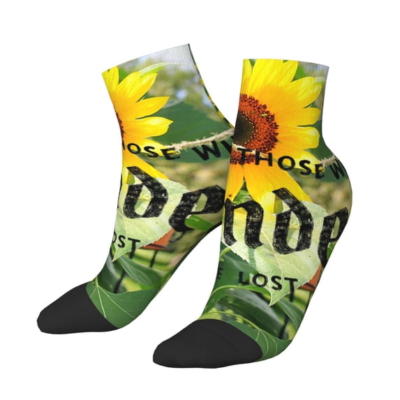 Bingfone Not All Who Wander Are Lost Design Patterned Men's Women's Casual Cotton Socks