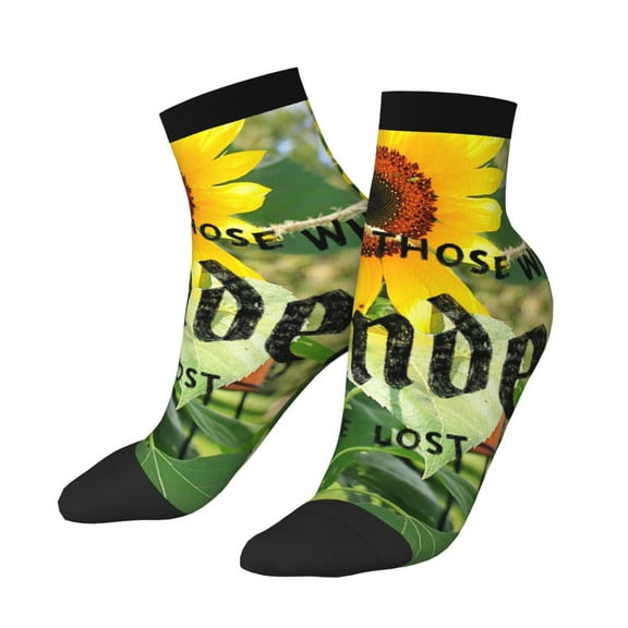 Bingfone Not All Who Wander Are Lost Design Patterned Men's Women's Casual Cotton Socks