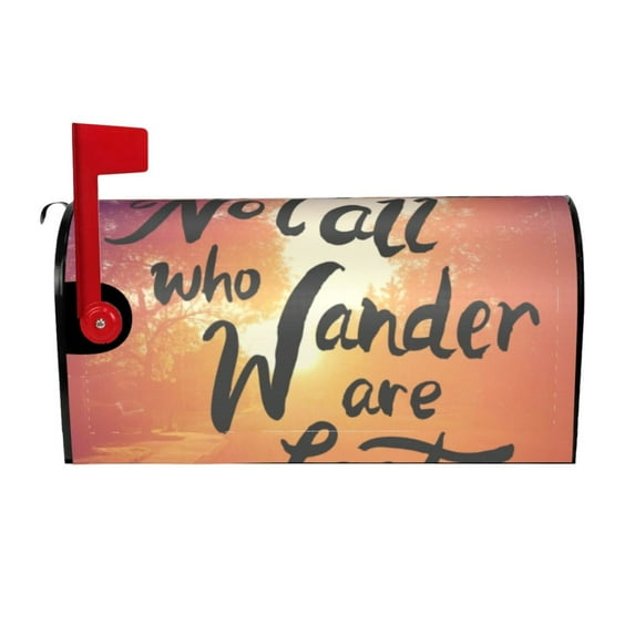 Bingfone Not All Who Wander Are Lost Magnetic Mailbox Cover Standard Size for Garden Yard Outdoor Decorations-25.5x21 in