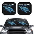 thumbnail image 1 of Bingfone Ocean Turtle Print 2-Piece Sun Shade Front Windshield - Foldable Car Front Window Sunshades For Most Sedans Suv Truck - Small, 1 of 7