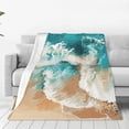 thumbnail image 1 of Bingfone Ocean Wave Crash Print Flannel Fleece Blanket Throw Blanket for Bed,Sofa,Couch,Travel,Camping(60"x50" ), 1 of 8