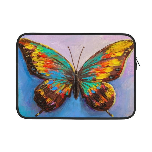 Bingfone Oil Painting Beautiful Butterfly Laptop Sleeve Case 13 Inch, 360° Protective Computer Carrying Bag