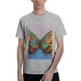 thumbnail image 1 of Bingfone Oil Painting Beautiful Butterfly Men'S Loose Fit Short-Sleeve Pocket T-Shirt, 1 of 7