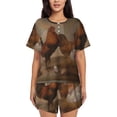 thumbnail image 1 of Bingfone Oil Painting Chicken And Duck Print Pajamas Sets for Women Soft Short-Sleeved Pjs with Lounge Shorts Two Piece Sleepwear, 1 of 8