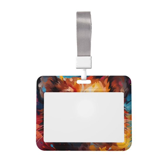 Bingfone Oil Painting Colorful Hamster Card Badge Holder,for Girls Girly Women 4 x 3 Inch Nurses School Identity Cruise Travel Name Tags Cover Protector Case