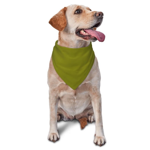 Bingfone Olive-Washable Dog Scarf Triangle Adjustable Puppy Bandana Bib Handkerchief For Medium Large Dog Cat