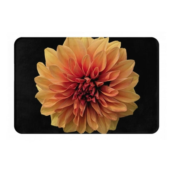 Bingfone Orange Dalia Door Mat 16"X24" Front Entrance Non-Slip Low Profile Washable For Entryway