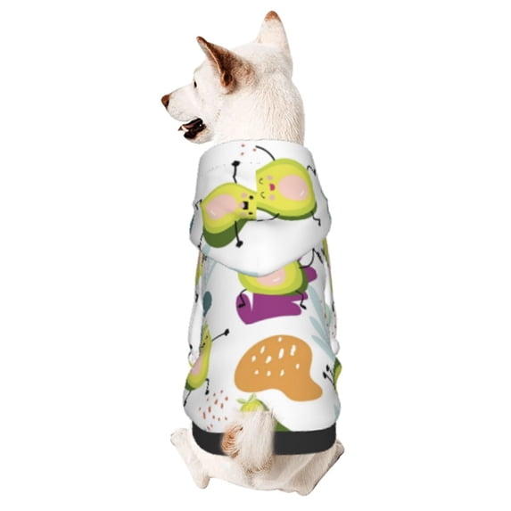 Bingfone Orange Green Avocado Dog Clothes Hoodie, Pet Winter Coat,Puppy Sweatshirts For Small Dogs Boy Girl,Suitable For All Breeds-X-Large