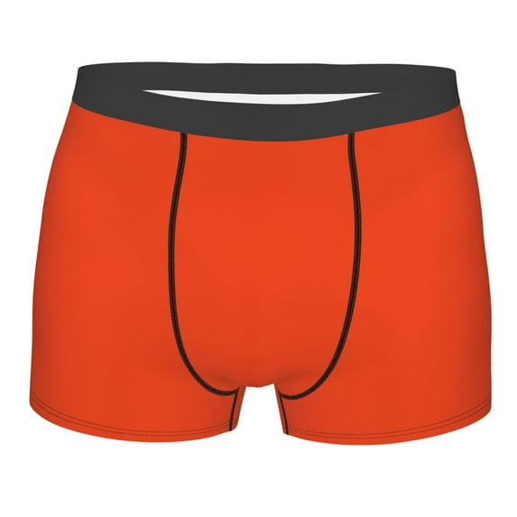 Bingfone Orange Men'S Underwear - Casual Stretch Boxer Briefs-Large