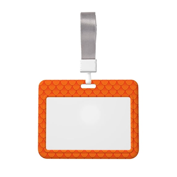 Bingfone Orange Scales Card Badge Holder,for Girls Girly Women 4 x 3 Inch Nurses School Identity Cruise Travel Name Tags Cover Protector Case