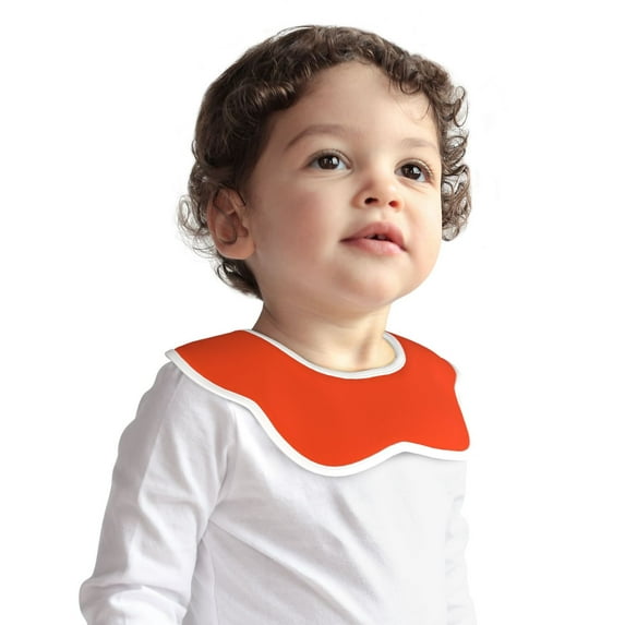 Bingfone Orange Soft Bibs For Baby Boy Girl 360 Rotate Petal Absorbent Bibs Washable For Drooling Teething