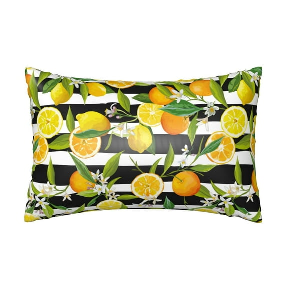 Bingfone Orange and Lemon Print Satin Pillowcase for Hair - Standard Size with Zipper Silky & Soft Pillow Covers,20x30 inches