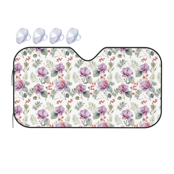 Bingfone Orchids Flowers Car Windshield Sunshade,Sun Foldable Sun Shield Sun Visor for Car - Small