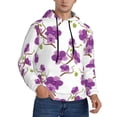 thumbnail image 1 of Bingfone Orchids Flowers Men's Drawstring Hoodie Long Sleeve Pocket Sweatshirts-Medium, 1 of 6