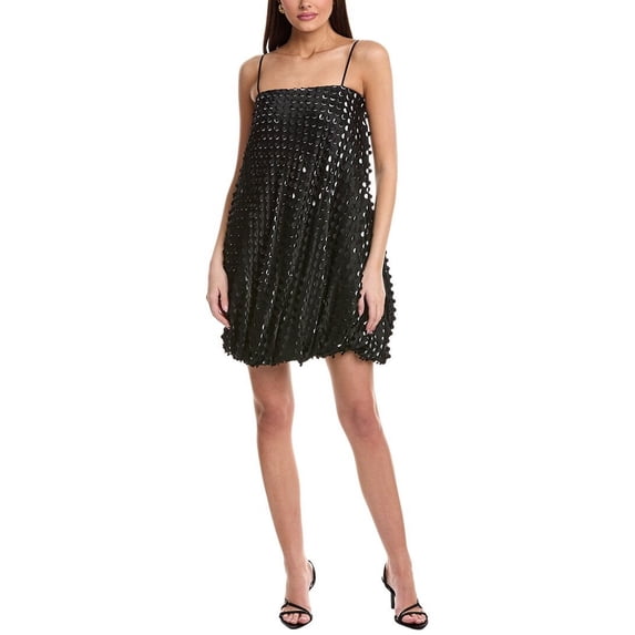 Helmut Lang womens Bubble Mini Dress, 6, Black