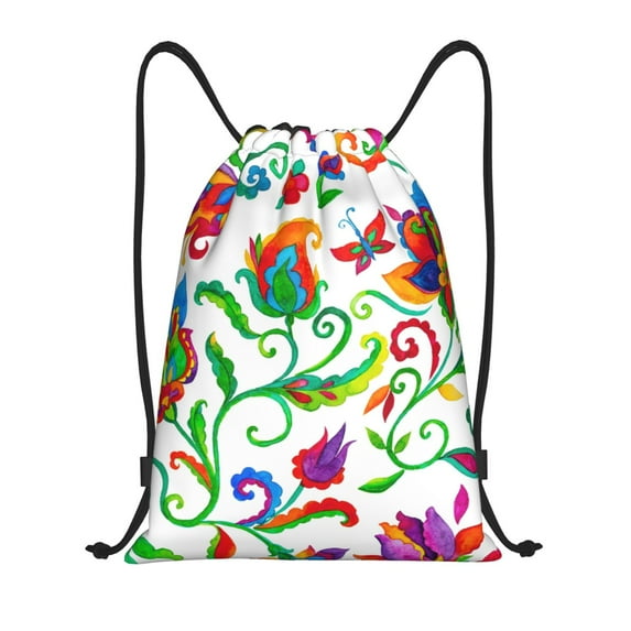 Bingfone Paisley Drawstrings Backpacks Bags For Men Women Gym Drawstrings Bag