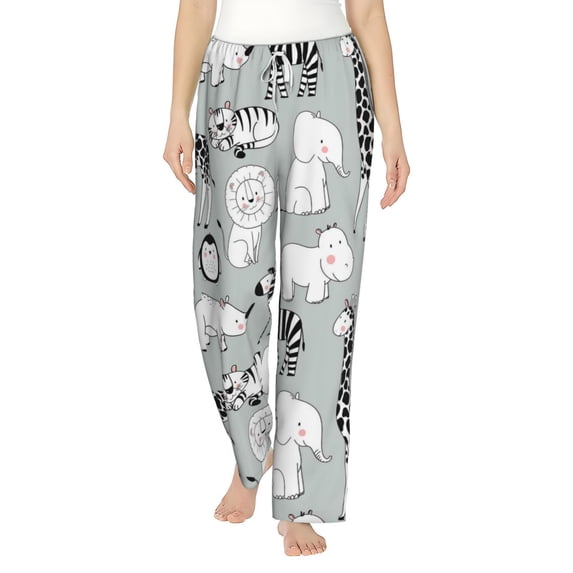 Bingfone Pajamas For Women,African Animals Pajama Pants With Pockets-Xx-Large