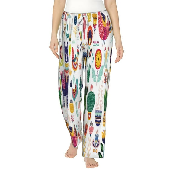 Bingfone Pajamas For Women,Alpaca Flower Pajama Pants With Pockets-Xx-Large