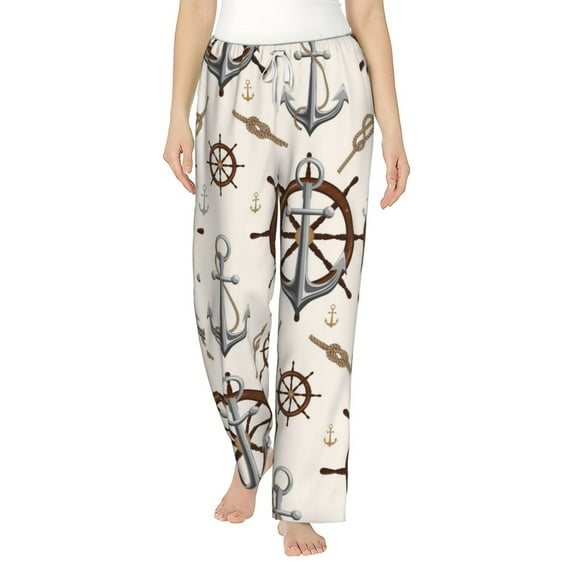 Bingfone Pajamas For Women,Anchor With Rope Pajama Pants With Pockets-Small