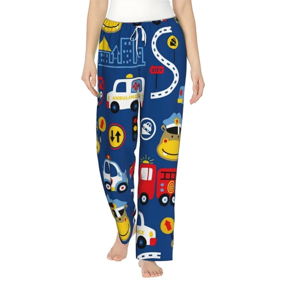 Bingfone Pajamas For Women,Animals Rescue Team Pajama Pants With Pockets-Medium