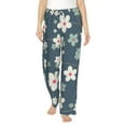 thumbnail image 1 of Bingfone Pajamas For Women,Blue Flower Pajama Pants With Pockets-Xx-Large, 1 of 9