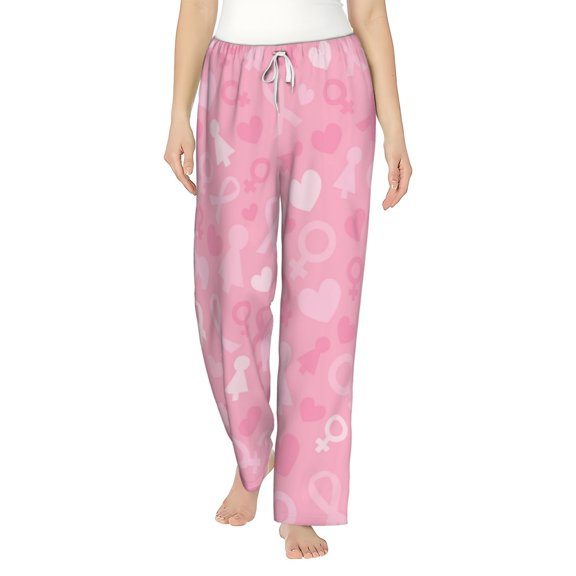 Bingfone Pajamas For Women,Breast Cancer Awareness Pajama Pants With Pockets-Small