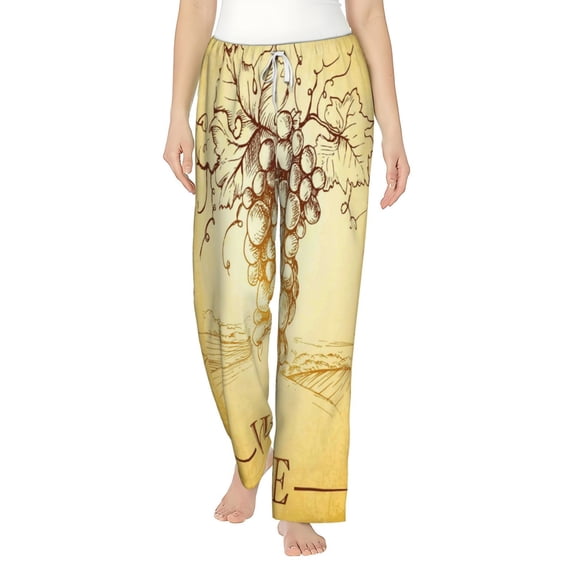 Bingfone Pajamas For Women,Bunch Of Grapes Pajama Pants With Pockets-Medium
