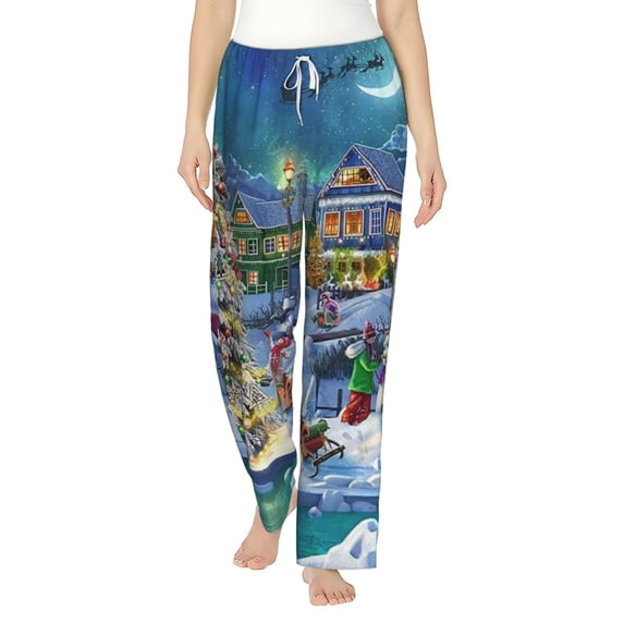 Bingfone Pajamas For Women,Christmas Tree Pajama Pants With Pockets-Large