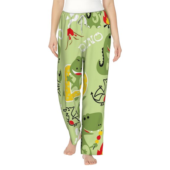 Bingfone Pajamas For Women,Cute Dinosaurs Cartoon Pajama Pants With Pockets-Medium