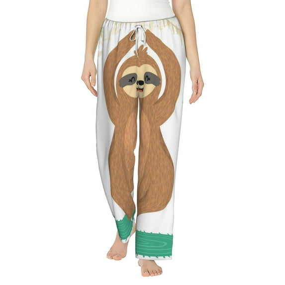 Bingfone Pajamas For Women,Cute Sloth In Yoga Pose Tree Pajama Pants With Pockets-Xx-Large