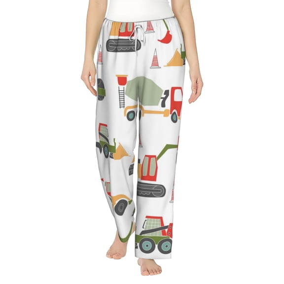 Bingfone Pajamas For Women,Excavator Pajama Pants With Pockets-Small