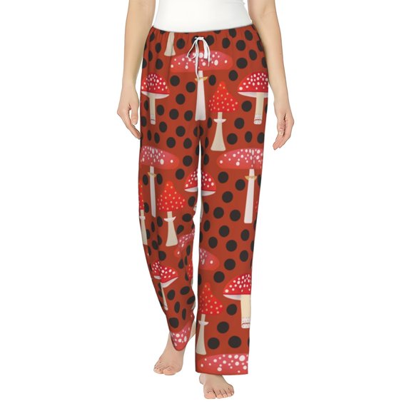Bingfone Pajamas For Women,Forest Mushrooms Pajama Pants With Pockets-Small