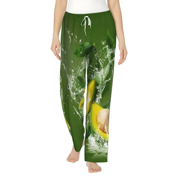 Bingfone Pajamas For Women,Friut Avocado Pajama Pants With Pockets-Medium