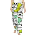thumbnail image 1 of Bingfone Pajamas For Women,Funny Dinosaurs On Stripes Pajama Pants With Pockets-Large, 1 of 9