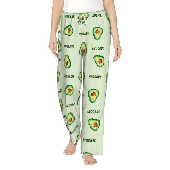 Bingfone Pajamas For Women,Green Avocado Pajama Pants With Pockets-Small
