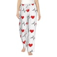 thumbnail image 1 of Bingfone Pajamas For Women,Heartbeat Symbol Pajama Pants With Pockets-Large, 1 of 9