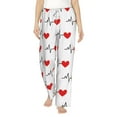 thumbnail image 1 of Bingfone Pajamas For Women,Heartbeat Symbol Pajama Pants With Pockets-Small, 1 of 9
