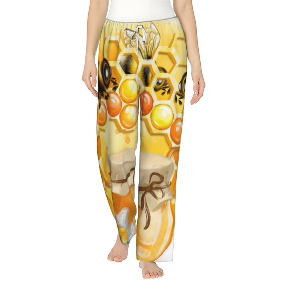 Bingfone Pajamas For Women,Honey Bee Pajama Pants With Pockets-Small