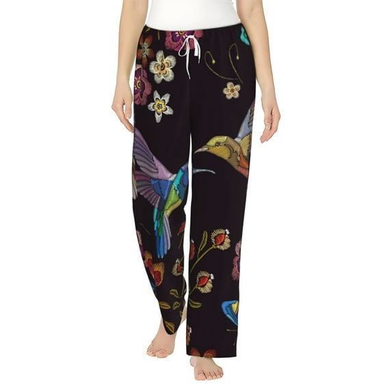 Bingfone Pajamas For Women,Humming Bird Pajama Pants With Pockets-Small