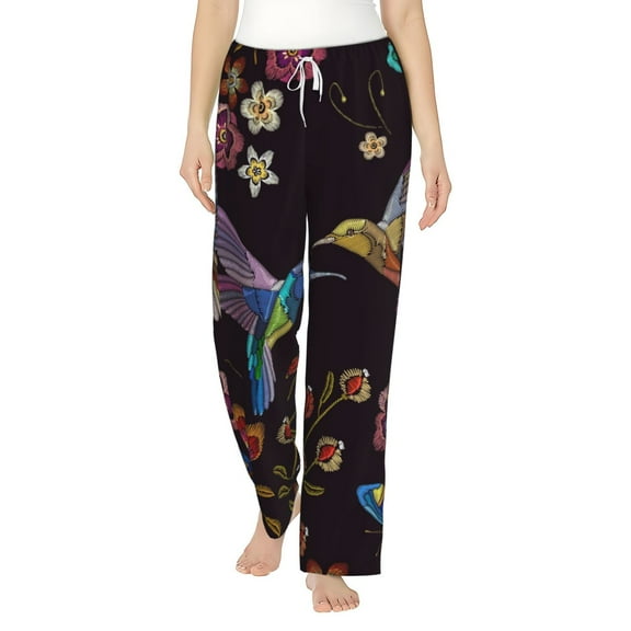 Bingfone Pajamas For Women,Humming Bird Pajama Pants With Pockets-Small