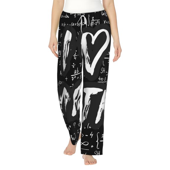 Bingfone Pajamas For Women,I Love Math Pajama Pants With Pockets-Medium