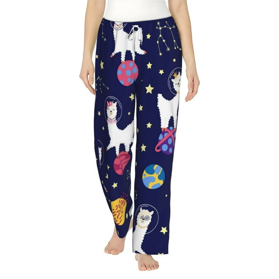 Bingfone Pajamas For Women,Lama In Space Pajama Pants With Pockets-Medium