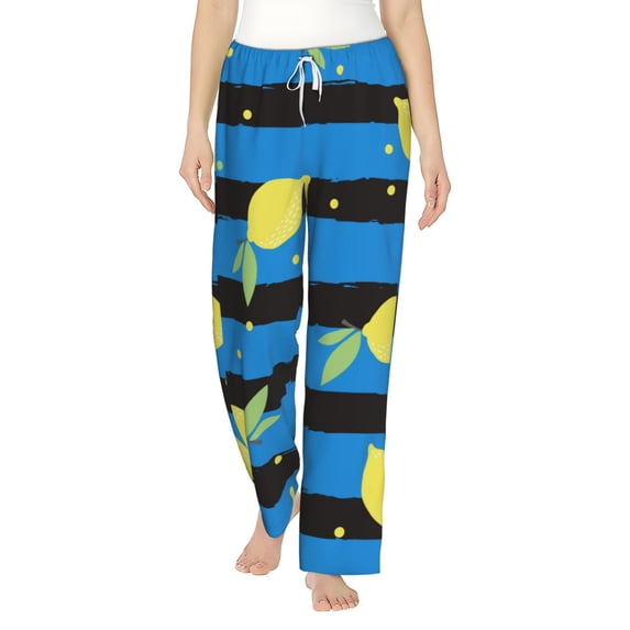 Bingfone Pajamas For Women,Lemon Pajama Pants With Pockets-Large