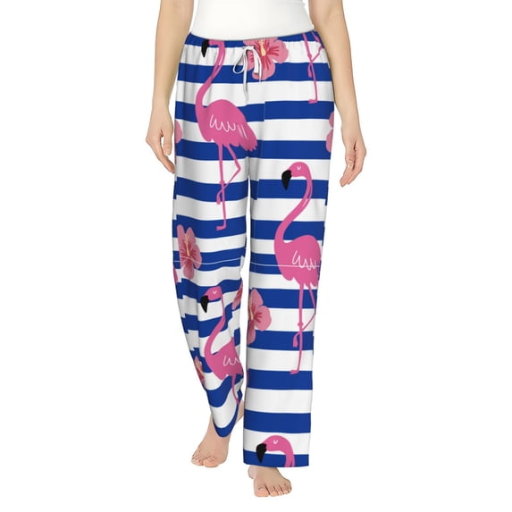 Bingfone Pajamas For Women,Pink Flamingo Pajama Pants With Pockets-Medium