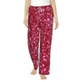 thumbnail image 1 of Bingfone Pajamas For Women,Pink Glitter Pajama Pants With Pockets-Large, 1 of 9