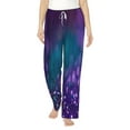 thumbnail image 1 of Bingfone Pajamas For Women,Purple And Green Glitter Pajama Pants With Pockets-Medium, 1 of 9