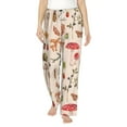 thumbnail image 1 of Bingfone Pajamas For Women,Retro Autum Mushrooms Pajama Pants With Pockets-Small, 1 of 9