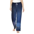 thumbnail image 1 of Bingfone Pajamas For Women,Retro Blue Glitter Pajama Pants With Pockets-Medium, 1 of 9